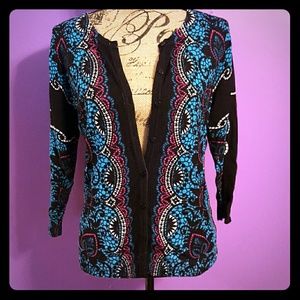 Lace print cardigan