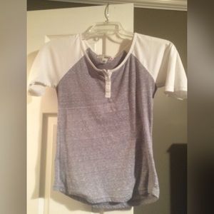 grey and white tee