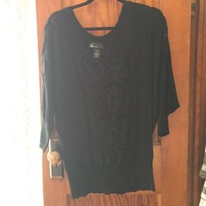 ON HOLD Black lace sweater by Lane Bryant