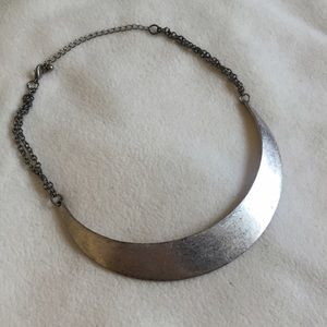 Bib Necklace in brandish silver