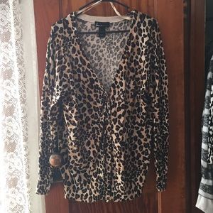 Leopard Print Cardigan by Lane Bryant
