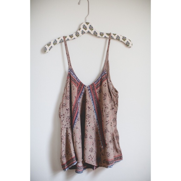 Free People swing tank top | beige pink
