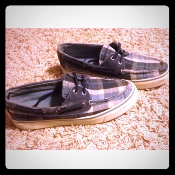 Navy Plaid Sperry Shoes