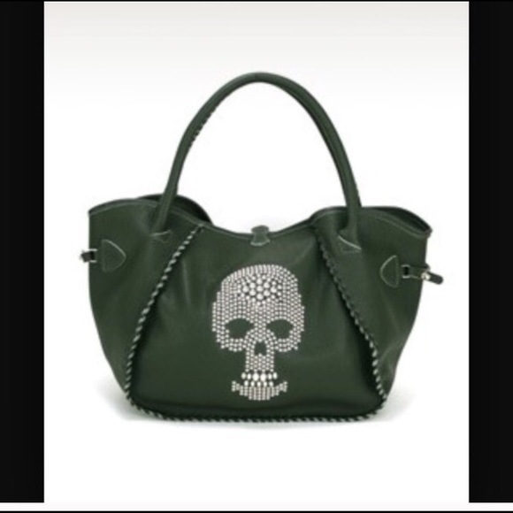 Tylie Malibu Benatar Studded Skull Pebbled Leather