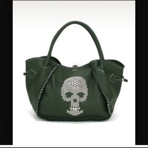 Tylie Malibu Benatar Studded Skull Pebbled Leather