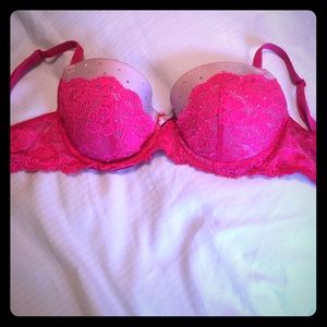 Hot pink rhinestones VS bra