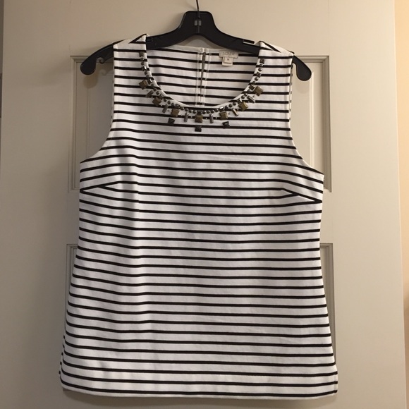 Black & White Sleeveless J. Crew Top