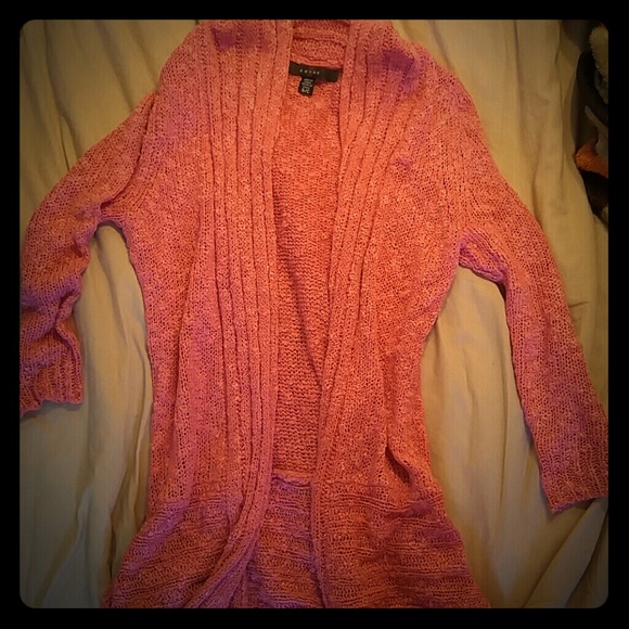 Pink cardigan sweater
