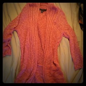 Pink cardigan sweater