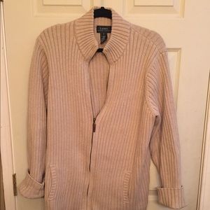 Very classy tan Ralph Lauren Cardigan.