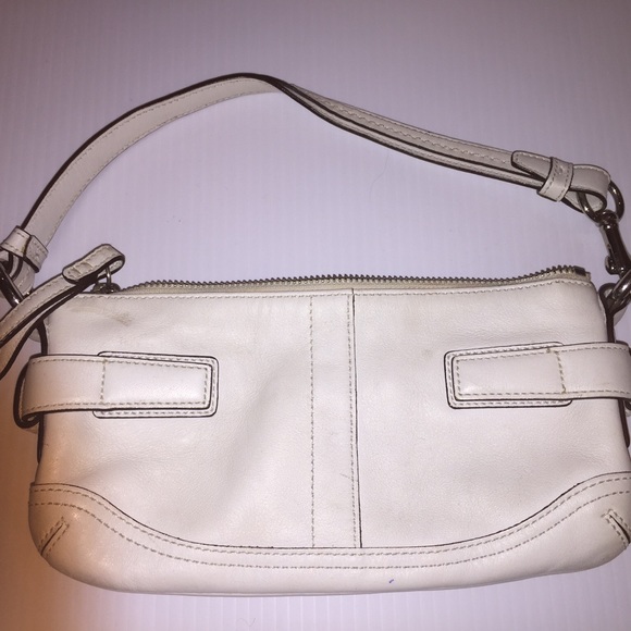 White Coach Purse with Silver Buckles - Picture 2 of 4