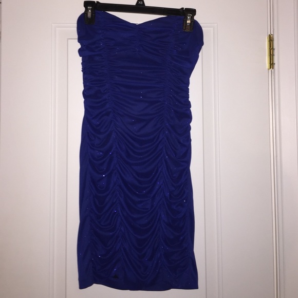 Never Worn Deep Blue Strapless Dress