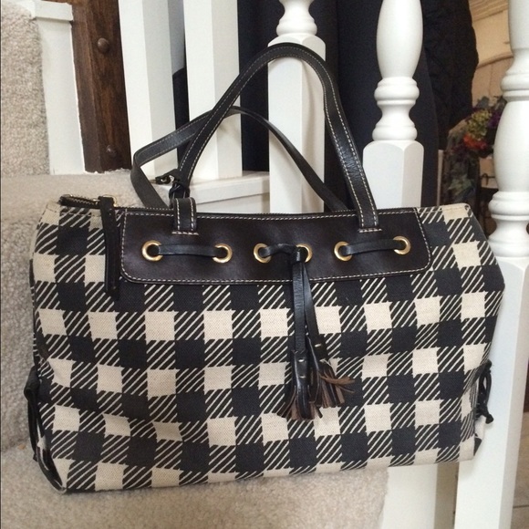 Dooney and Bourke black and white check handbag