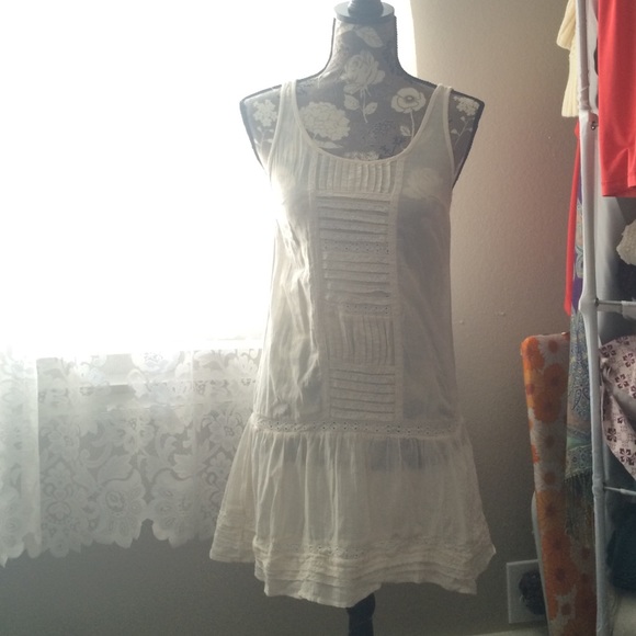 Sheer cream dress