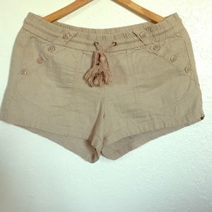 Khaki drawstring shorts