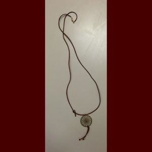 burgundy dream catcher necklace with cord