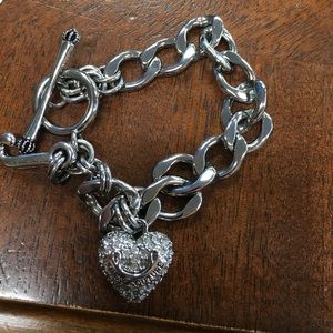 silver PAVE juicy couture charm bracelet