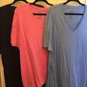 Lot of three Polo by Ralph Lauren v-neck tshirts