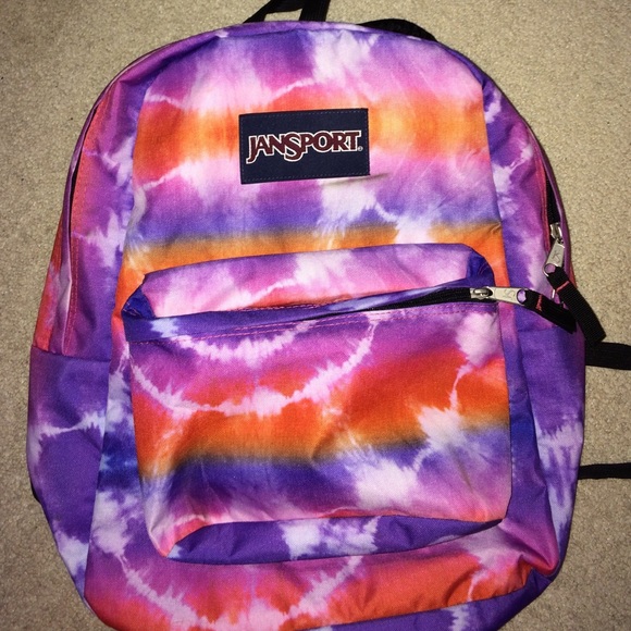 Tie dye Jansport brand backpack. Cute 😜🎒