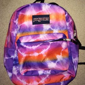 Tie dye Jansport brand backpack. Cute 😜🎒