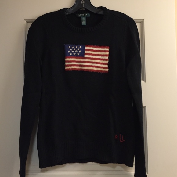 Black American Flag Ralph Lauren Sweater