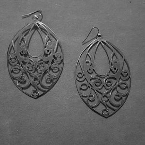 Charcoal/silver earrings