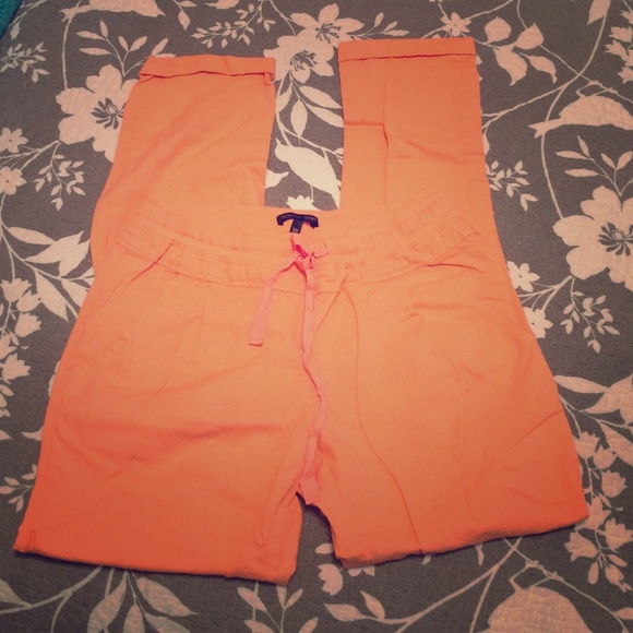 NWOT peach color linen pants