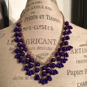 Blue Jcrew Beaded and Diamond Necklace