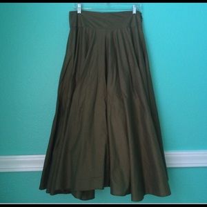 Fei Anthropologie Long Full Khaki Ballet Skirt 6