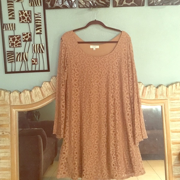 Tan lace dress