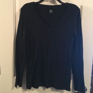 Long Sleeved Black V-Neck
