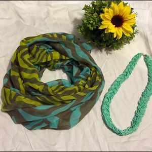 BUNDLE: Printed Scarf and Beaded Necklace