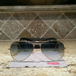 Ray Ban 58 mm Light Blue Aviators