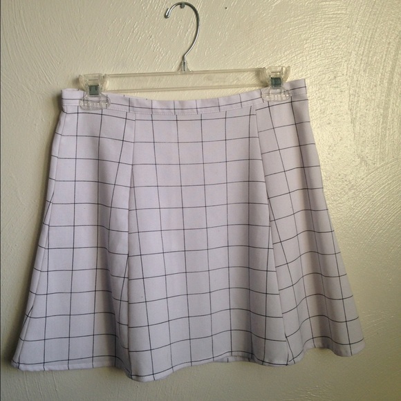 american apparel white lulu grid print skirt