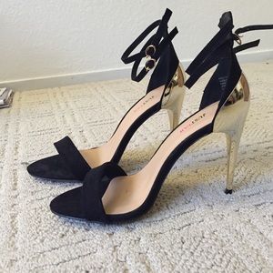 NEW gold heel sandals