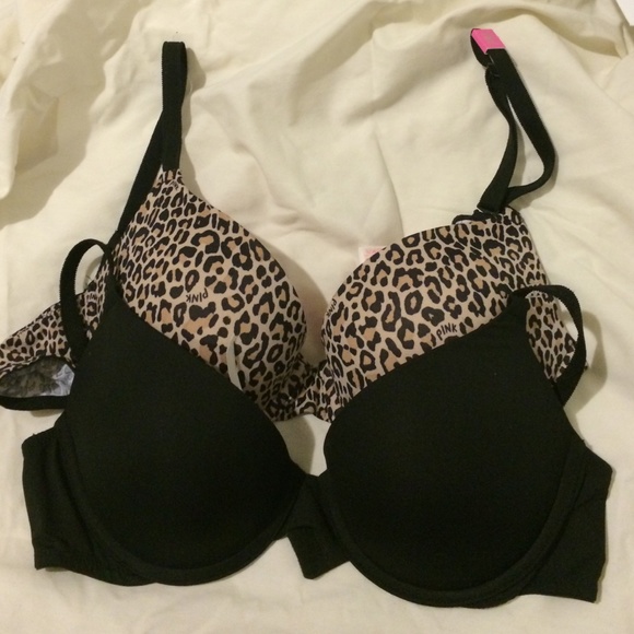 Push up Pink bras- leopard & black