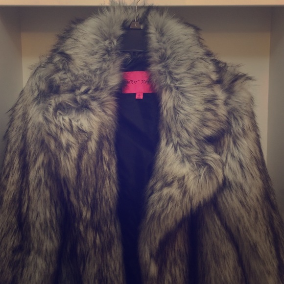 Betsey Johnson Faux Fur Topper