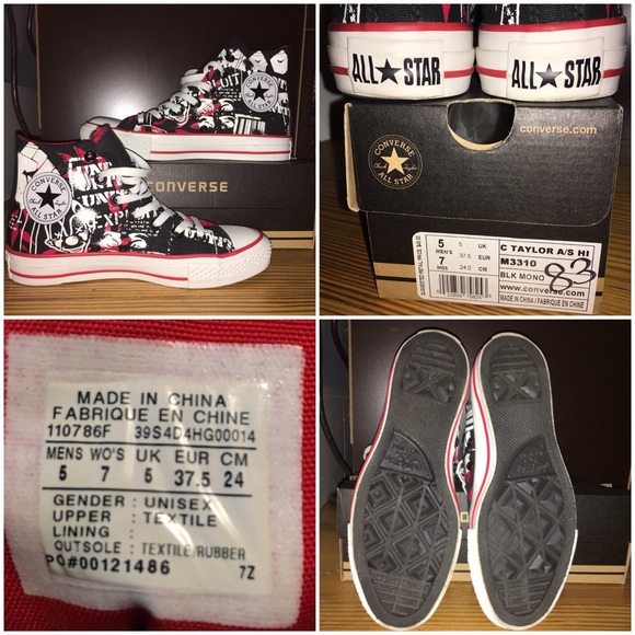 Converse All Star Graphic Print High Top Sneakers - Picture 1 of 4