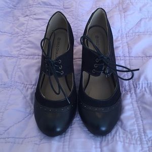 Black kitten heels by Wild Diva from ModCloth