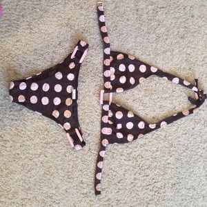 Pink and Brown polka dot bikini