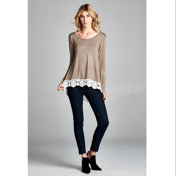 Knit Top with Lace Trim - Picture 2 of 4