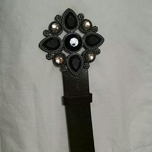 Black leather belt