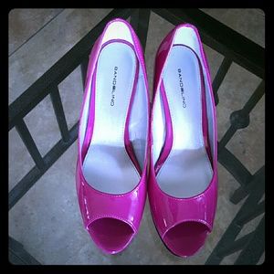 Hot Pink Platform Peep Toe Dress Shoe