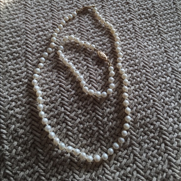Genuine Pearl Choker and Bracelet