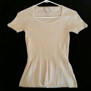 White House Black Market Ivory peplum top
