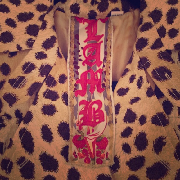 LAMB LEOPARD SPRING / FALL TRENCH COAT SZ 8 - Picture 1 of 4