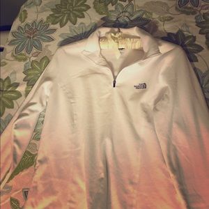 North Face White Fleece Half zip pullover