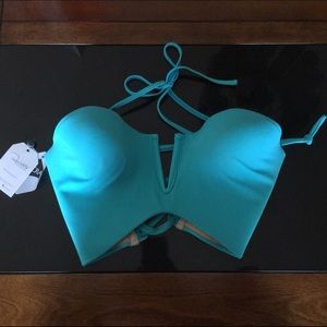 Peixoto Totoro Bustier Bikini Top - (Teal)