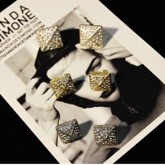 Pave Crystal Stud Earring Set