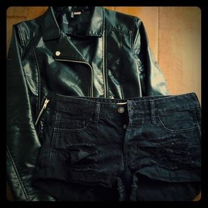 Black Destroyed Boyfriends Shorts